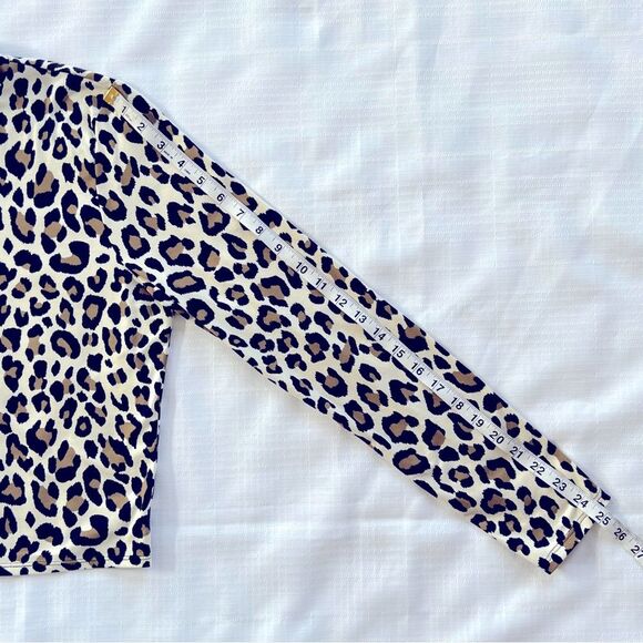 Gaze Leopard Mock Long Sleeve Buttery Soft Top Shirt Blouse Size L - Picture 13 of 13
